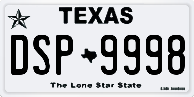 TX license plate DSP9998
