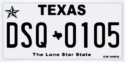 TX license plate DSQ0105