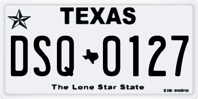 TX license plate DSQ0127