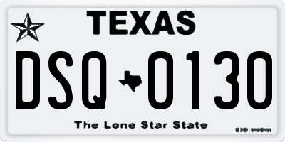TX license plate DSQ0130