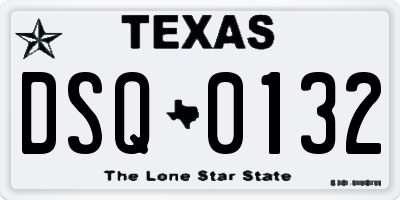 TX license plate DSQ0132