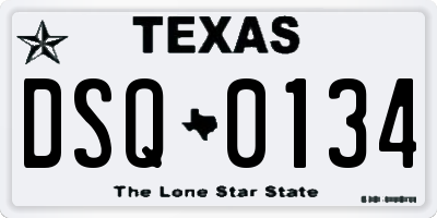 TX license plate DSQ0134