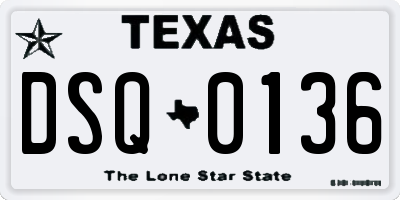TX license plate DSQ0136