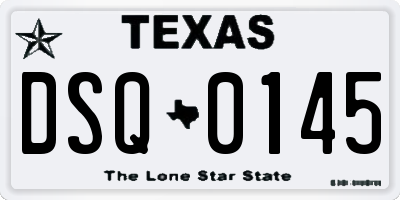 TX license plate DSQ0145