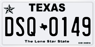 TX license plate DSQ0149