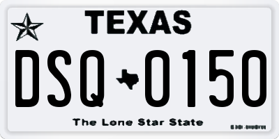 TX license plate DSQ0150