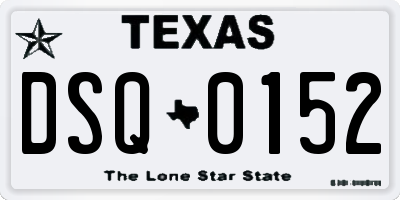 TX license plate DSQ0152