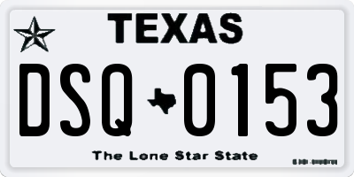 TX license plate DSQ0153