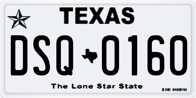 TX license plate DSQ0160