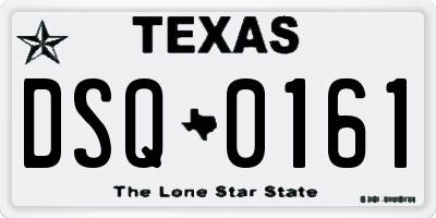TX license plate DSQ0161