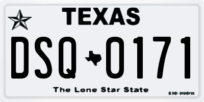 TX license plate DSQ0171