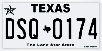 TX license plate DSQ0174