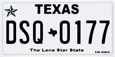 TX license plate DSQ0177