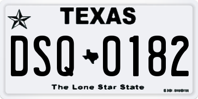 TX license plate DSQ0182