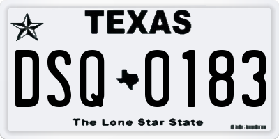 TX license plate DSQ0183