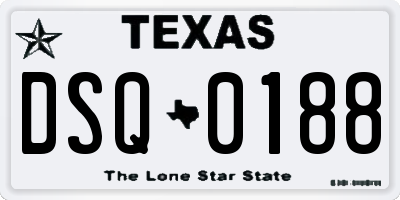 TX license plate DSQ0188