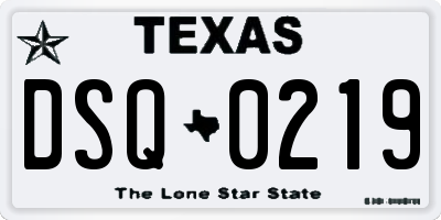 TX license plate DSQ0219