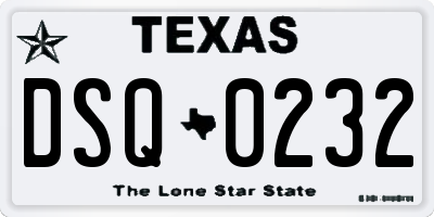TX license plate DSQ0232