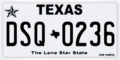 TX license plate DSQ0236
