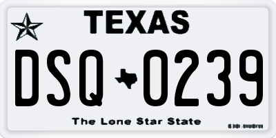 TX license plate DSQ0239