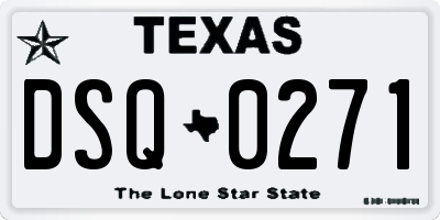TX license plate DSQ0271