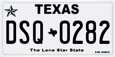 TX license plate DSQ0282