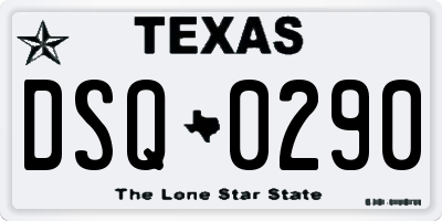TX license plate DSQ0290