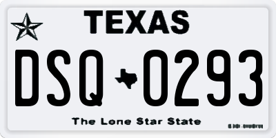 TX license plate DSQ0293