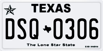 TX license plate DSQ0306