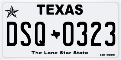 TX license plate DSQ0323