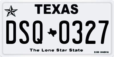 TX license plate DSQ0327
