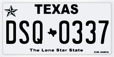 TX license plate DSQ0337