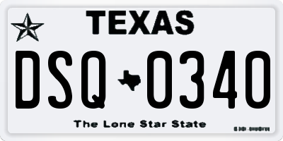 TX license plate DSQ0340