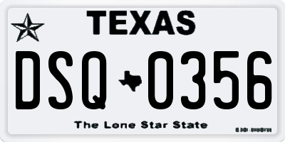 TX license plate DSQ0356