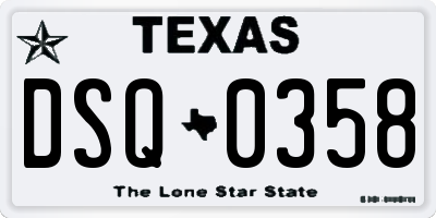 TX license plate DSQ0358