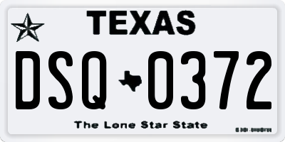 TX license plate DSQ0372