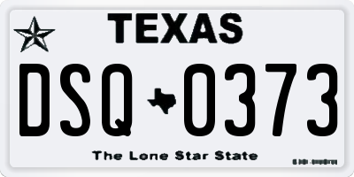TX license plate DSQ0373