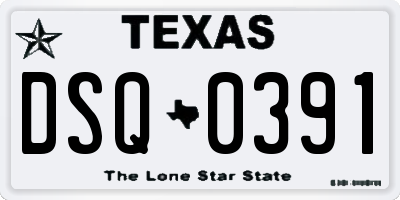 TX license plate DSQ0391