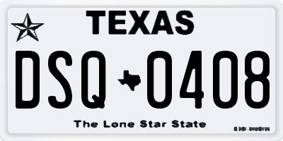 TX license plate DSQ0408