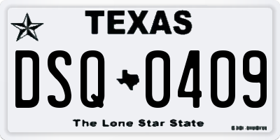 TX license plate DSQ0409