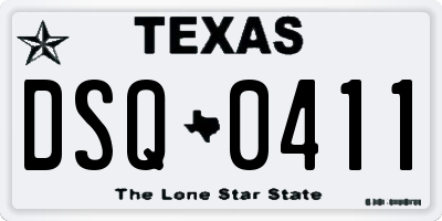 TX license plate DSQ0411