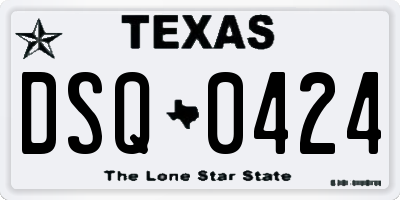 TX license plate DSQ0424