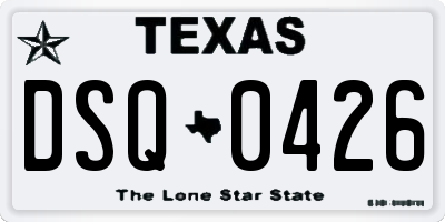 TX license plate DSQ0426