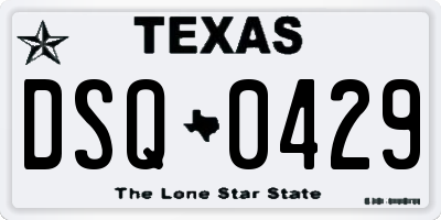 TX license plate DSQ0429