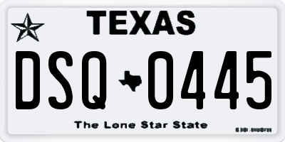 TX license plate DSQ0445