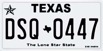 TX license plate DSQ0447