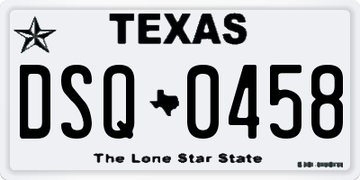 TX license plate DSQ0458