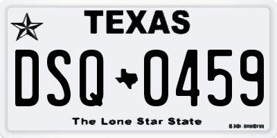 TX license plate DSQ0459