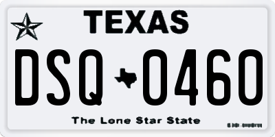 TX license plate DSQ0460