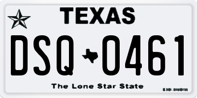 TX license plate DSQ0461